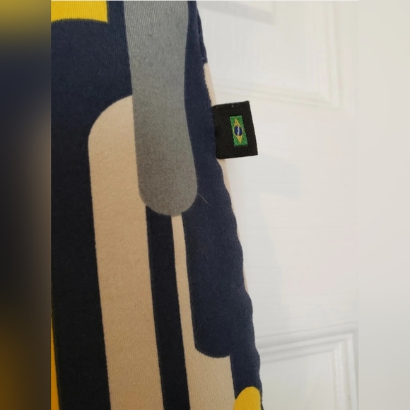 ❤ LIQUIDO YOGA CROP LEGGINGS YELLOW / NAVY / GRAY CHAIN PATTERN WOMEN'S SIZE MED - Picture 4 of 10